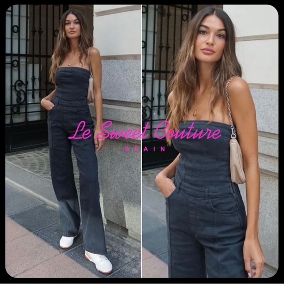 Zara Pants & Jumpsuits Zara Tiktok Viral Denim Jumpsuit Nwt Xs